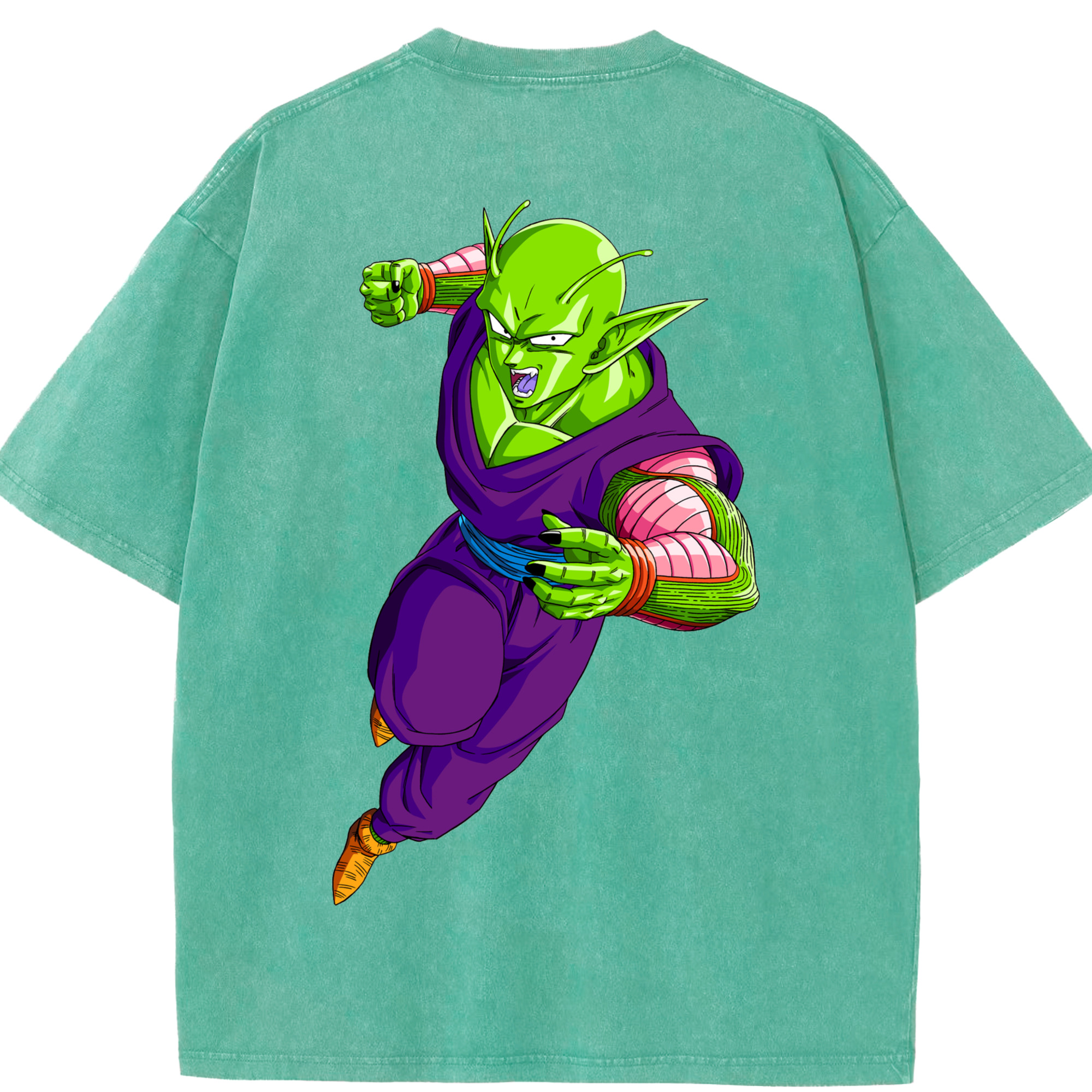 （画像用） ドラゴンボール ピッコロ DRAGON BALL Piccolo 綿100% ヴィンテージ風 半袖Tシャツ（背面プリント）